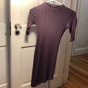 Dusty purple dress with asymmetrical bottom hem